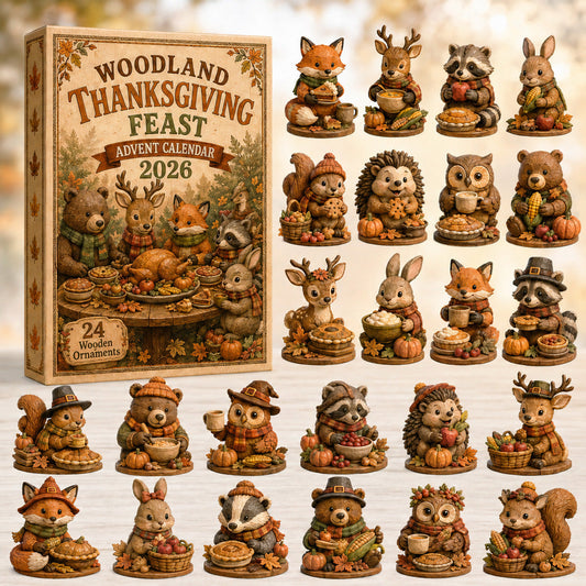 Woodland Thanksgiving Feast Advent Calendar 2026 - 24-Day Festive Countdown