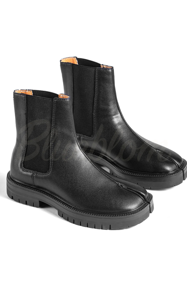 Bottines Tabis Noir à Bout Fendu