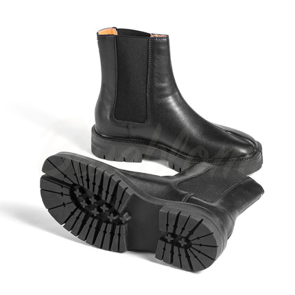 Bottines Tabis Noir à Bout Fendu