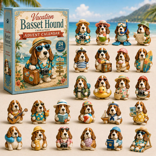 Vacation Basset Hound Advent Calendar 2026 - 24-Day Festive Countdown