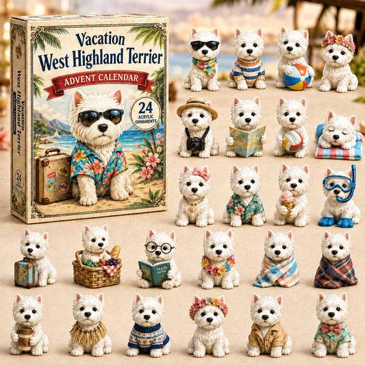 Vacation West Highland Terrier Advent Calendar 2026 - 24-Day Festive Countdown