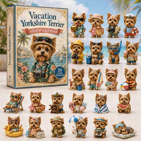 Vacation Yorkshire Terrier Advent Calendar 2026 - 24-Day Festive Countdown