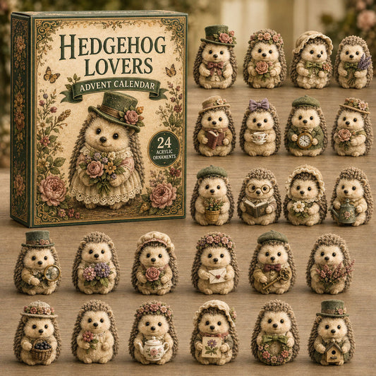 Vintage Hedgehog Lovers Advent Calendar 2026 - 24-Day Festive Countdown
