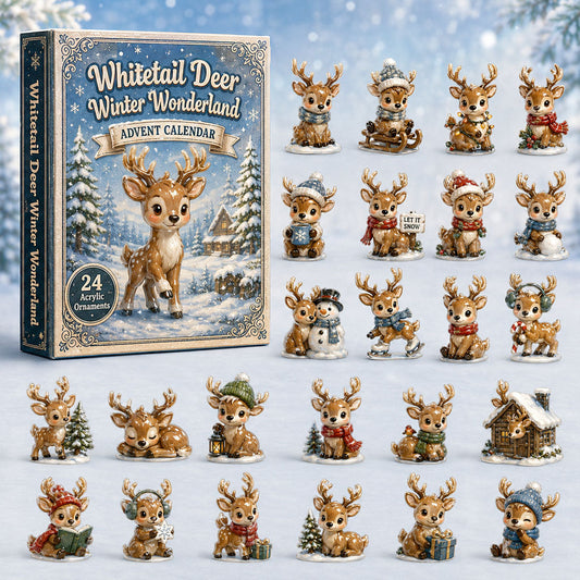 Whitetail Deer Winter Wonderland Advent Calendar 2026 - 24-Day Festive Countdown