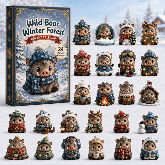 Wild Boar Winter Forest Advent Calendar 2026 - 24-Day Festive Countdown