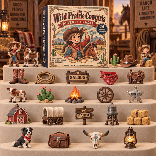 Wild Prairie Cowgirls Advent Calendar 2026 - 24-Day Festive Countdown