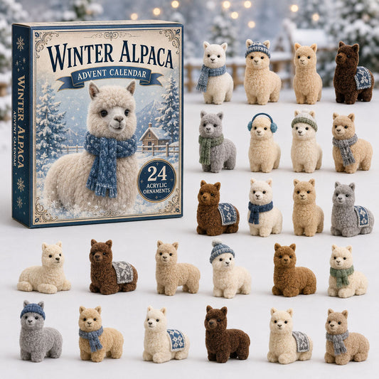 Winter Alpaca Advent Calendar 2026 - 24-Day Festive Countdown