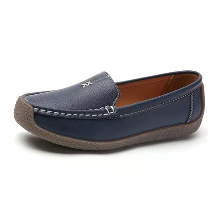 Women's Supportive Leather Loafers | Comfortable Wide Fit Slip-On Shoes