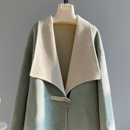 Onbely manteau en laine couleur bloc femme mode