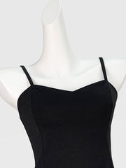 Onbely Black A-Line Mini Dress with Thin Straps for Party and Cocktail