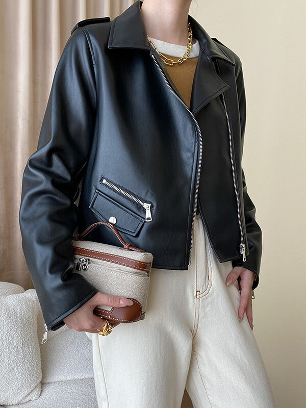 Onbely veste cuir PU mode femme - onbely