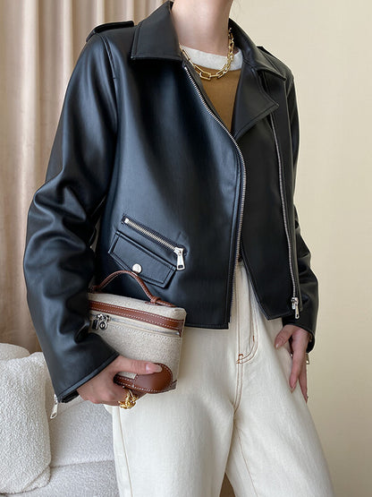 Onbely veste cuir PU mode femme - onbely
