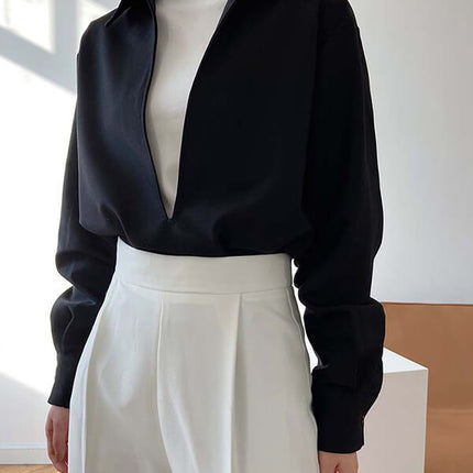 Onbely chemisier décolleté plongeant pour femme - onbely