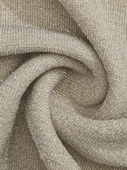 Onbely mi-longue robe brillante paillette à fines brides dos nu cocktail