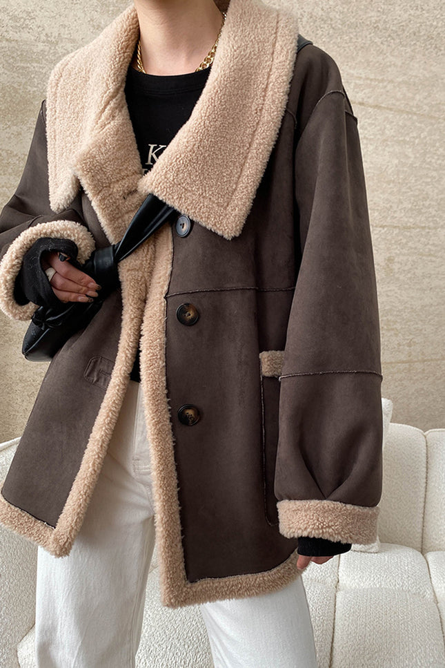 Onbely manteau aviateur réversible boutonnage col revers pour femme