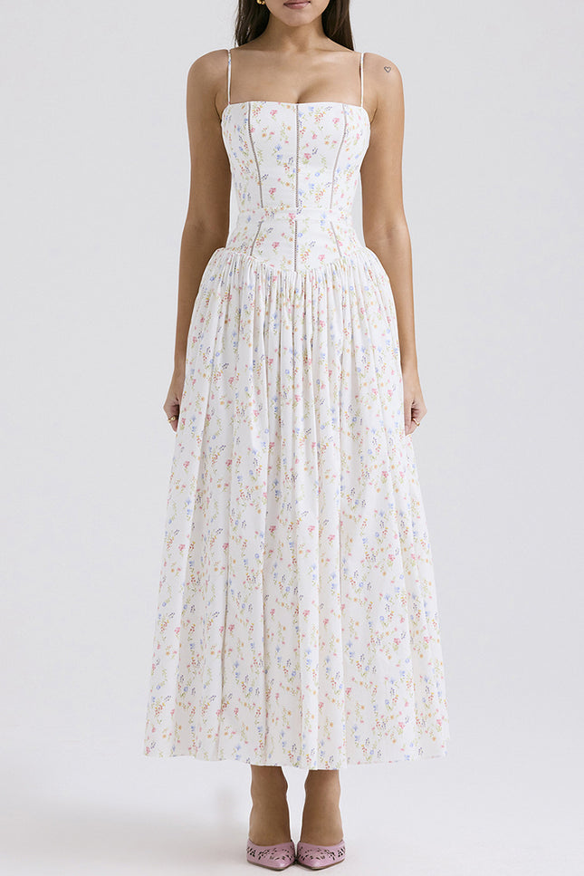 Onbely robe de soirée longue à fines brides imprimé à fleurie bal de promo