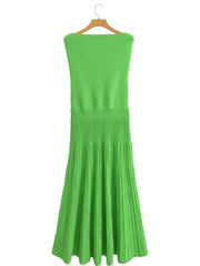 Onbely robe longue moulante bustier col bateau mode vacances vert