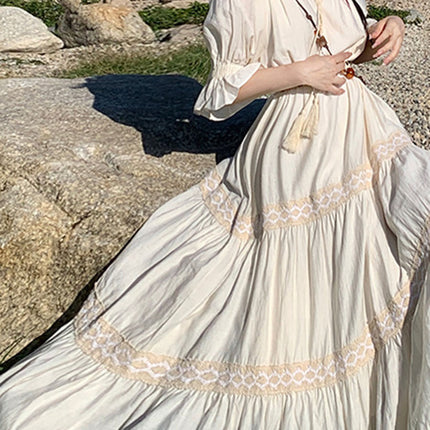 Onbely robe de soirée maxi longue strappy frange vintage bohème boho dress