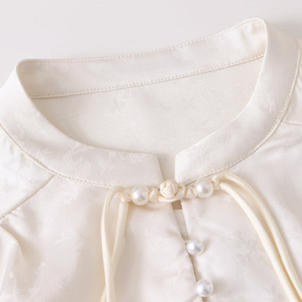 Onbely chemise chinoise pearl élégant