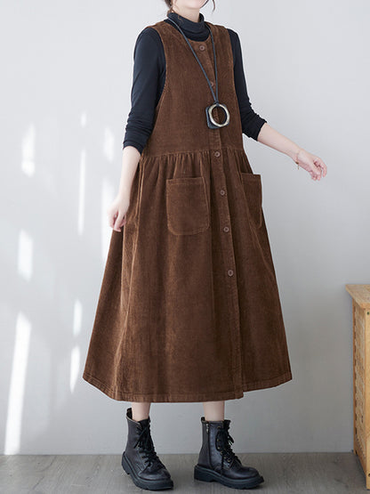 Onbely salopette jupe bretelle velours cotelé avec poches femme vintage