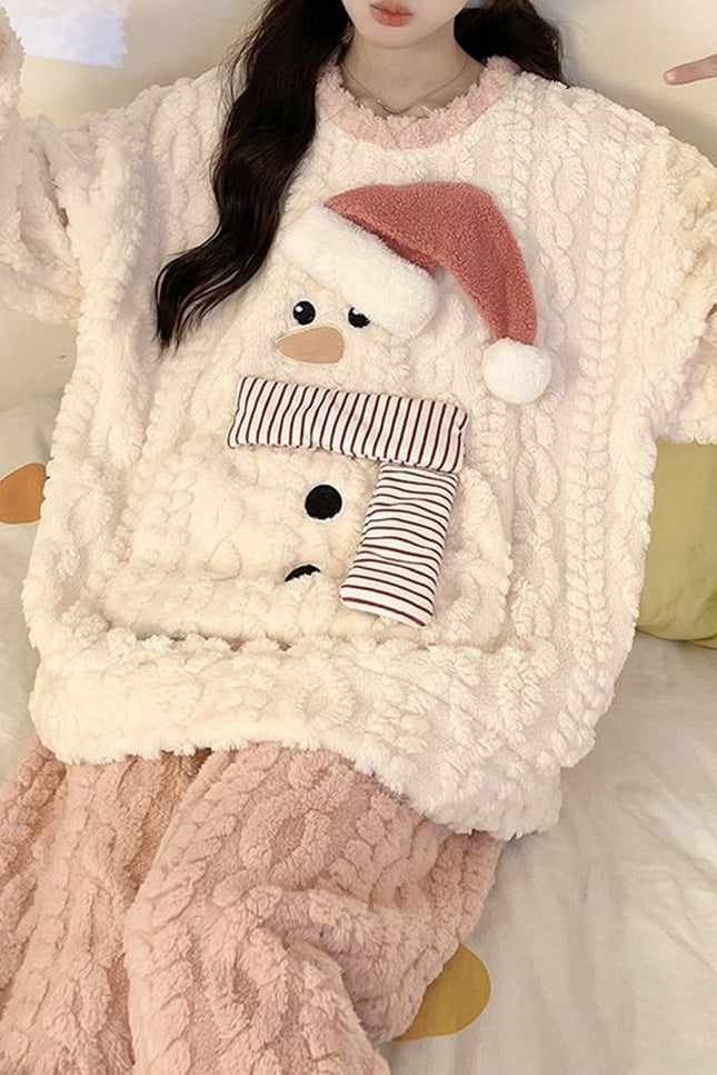 Onbely ensemble de pyjama polaire père noël femme hiver