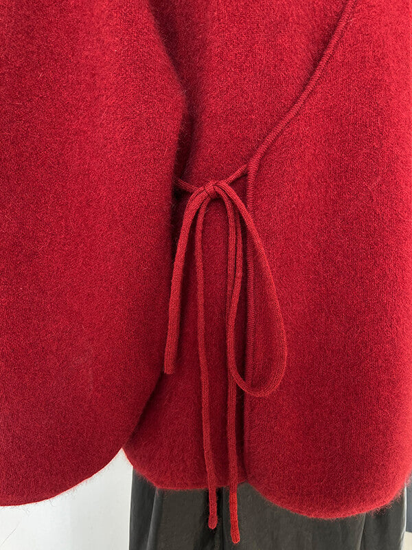 Onbely cardigans strappy rouge noël pour femme - onbely