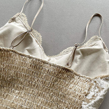 Onbely débardeur velours dentelle femme - onbely