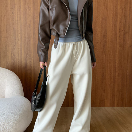 Onbely Perfecto femme en simili cuir court avec poches et fermeture éclair