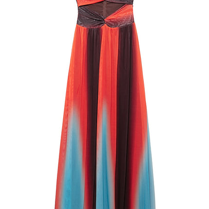 Onbely robe longue trapèze imprimé à fleurie plissé bustier col bateau mode tous les jours vacances boho dress