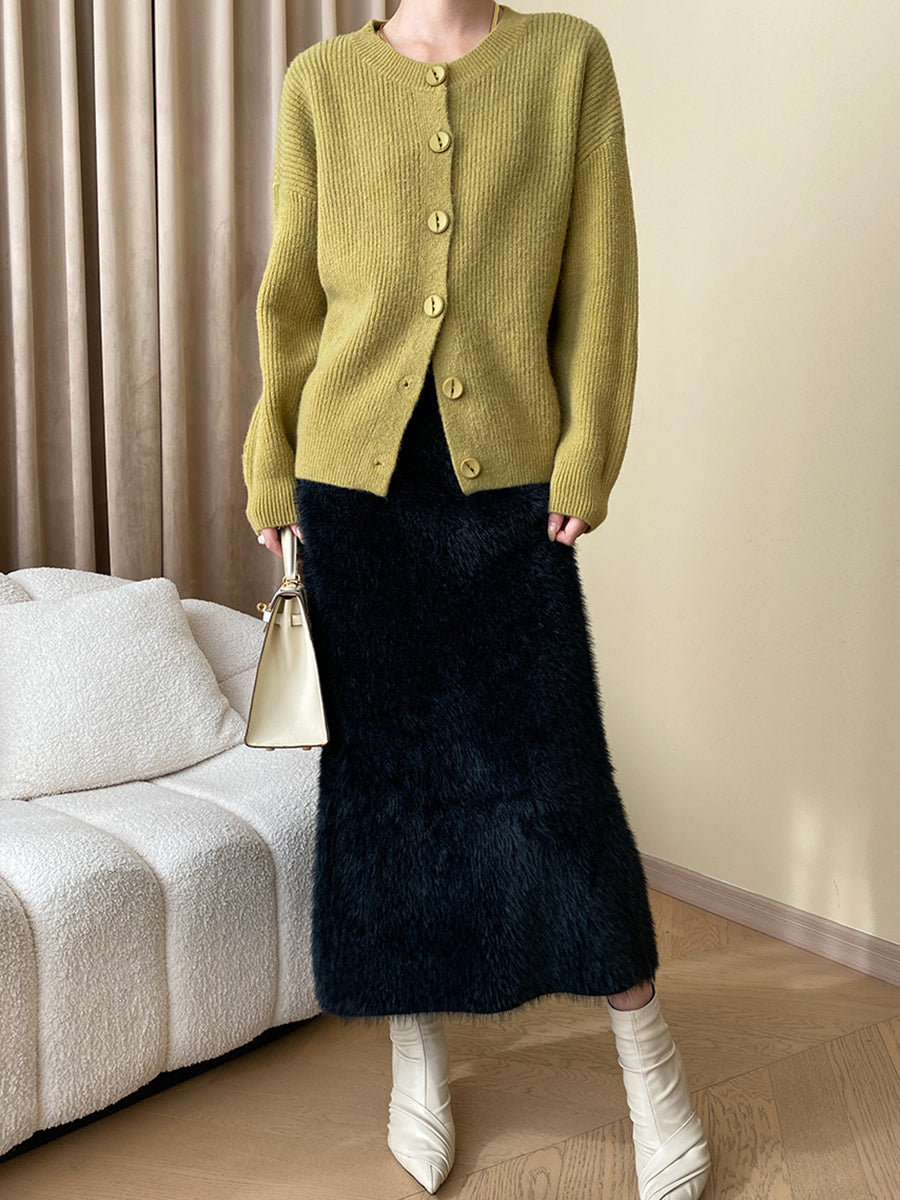 Onbely cardigan boutonnage col rond pour femme casual