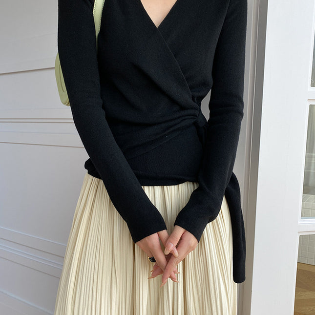 Onbely Haut Femme Croisé Col V Manches Longues Mode Printemps Automne