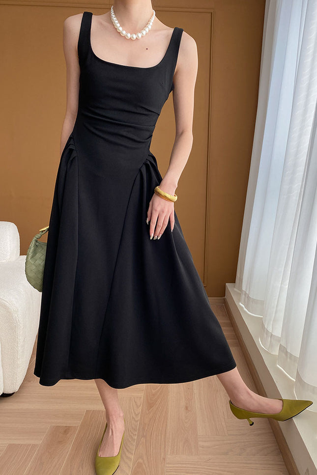 Onbely robe longue trapèze noir audrey hepburn - onbely