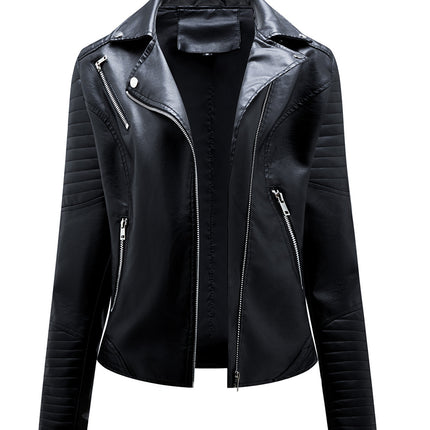 Onbely Perfecto femme en cuir PU avec fermeture éclair et col revers