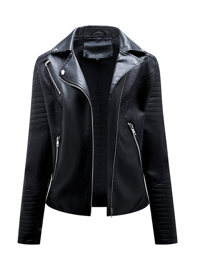 Onbely Perfecto femme en cuir PU avec fermeture éclair et col revers