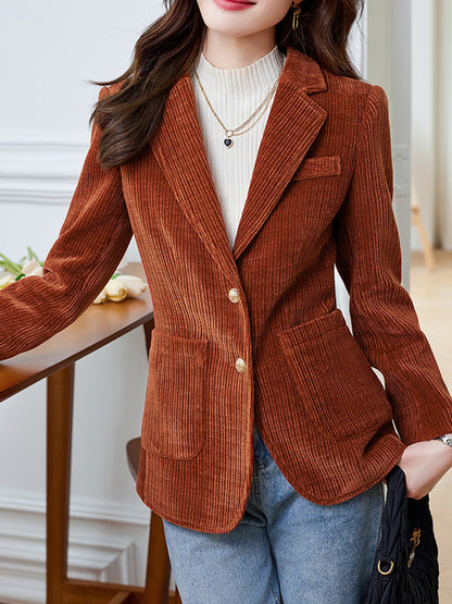 Onbely blazer en velours cotelé avec poches boutonnage femme style tailleur