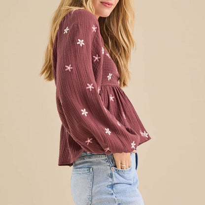 Top Bohème à Imprimé Floral et Taille Peplum boho dress