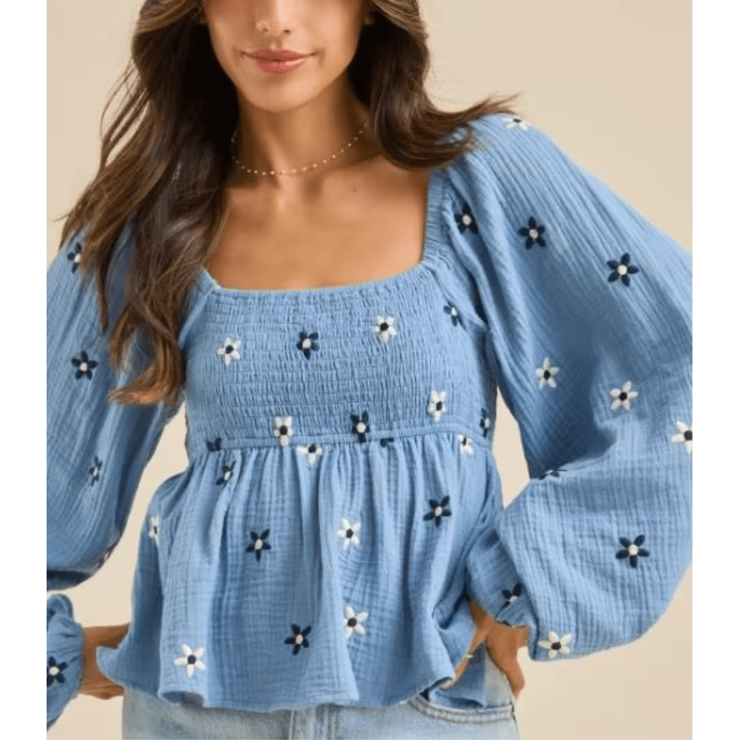 Top Bohème à Imprimé Floral et Taille Peplum boho dress
