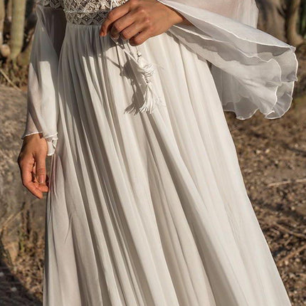 Robe Maxi Bohème en Dentelle à Taille Haute boho dress