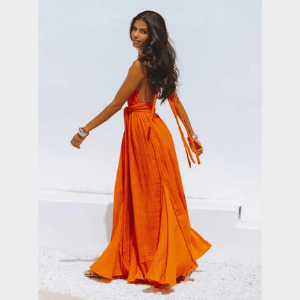 Robe Maxi Bohème Dos Nu à Lacets boho dress