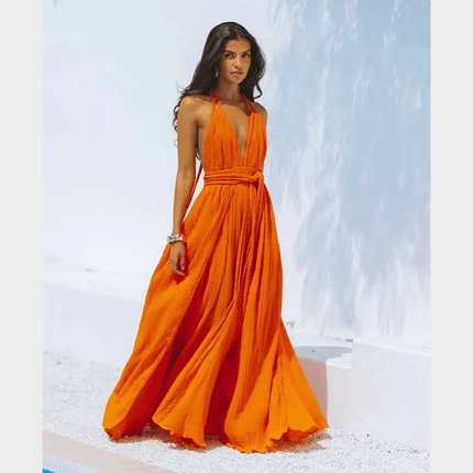 Robe Maxi Bohème Dos Nu à Lacets boho dress