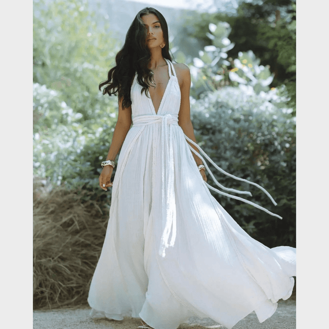 Robe Maxi Bohème Dos Nu à Lacets boho dress