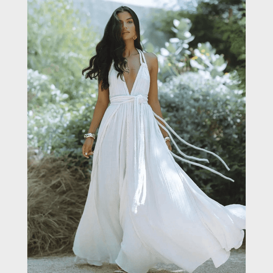 Robe Maxi Bohème Dos Nu à Lacets boho dress