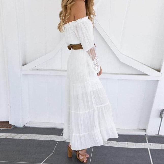 Robe Longue de Plage Bohème Sexy en Dentelle boho dress