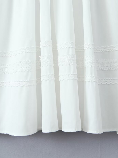 Onbely Robe Midi trapèze Dentelle à fines brides Cocktail