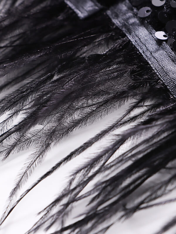 Onbely jupe longue mode brillante paillette plumes - onbely