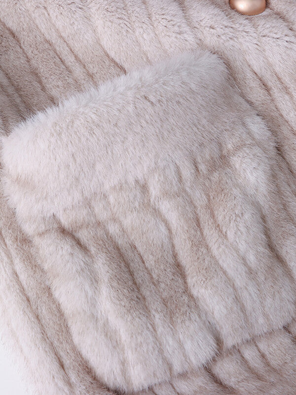 Onbely manteau en fausse fourrure double boutonnage - onbely