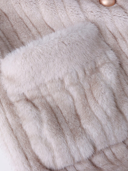 Onbely manteau en fausse fourrure double boutonnage - onbely