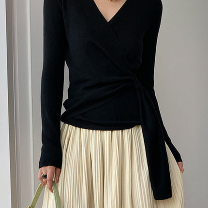 Onbely Haut Femme Croisé Col V Manches Longues Mode Printemps Automne