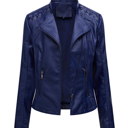 Onbely Perfecto femme en cuir PU avec poches et fermeture éclair