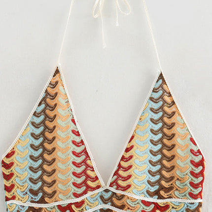 Onbely Robe de soirée longue à fines brides licou et dos nu pour bal de promo ou mariage-boho dress